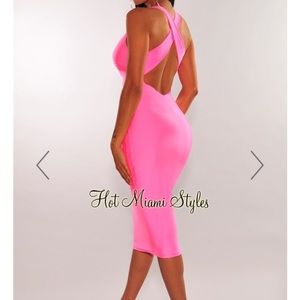 Hot Miami Styles Silky CrissCross Back Dress NWT